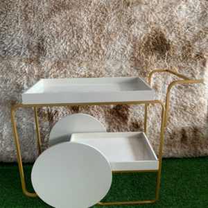 CARRINHO VERSALES MARFIM PÉ DOURADO /BAND1/ 75X45/BAND 2/ALT 80