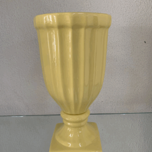 VASO PORCELANA CANELADO AMARELO BB MD 30 ALTX16 DIAM