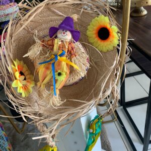 CHAPÉU JUNINO PALHA MENINA TRANÇA E GIRASOL