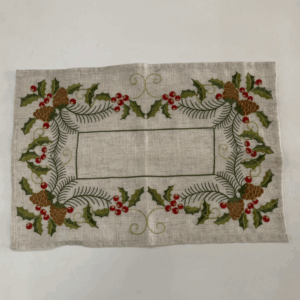 JOGO AMERICANO RETANGULAR MARFIM RUSTICO NATALINO 45X30