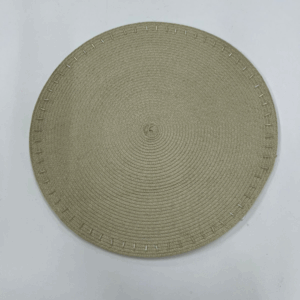 JOGO AMERICANO DE FIBRA REDONDO MARFIM COM MICANGA