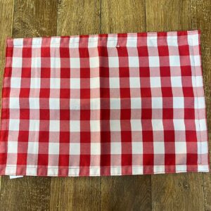 JOGO AMERICANO RETANGULAR XADREZ VERMELHO 45x35