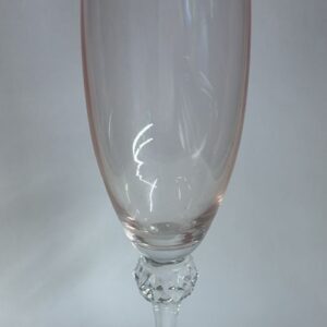 TACA CHAMPANHE BOHEMIA CRISTAL ROSA 220 ML