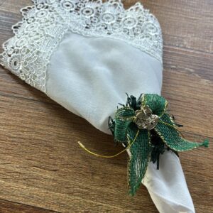 PORTA GUARDANAPO NATALINO ARO MADEIRA FITA VERDE