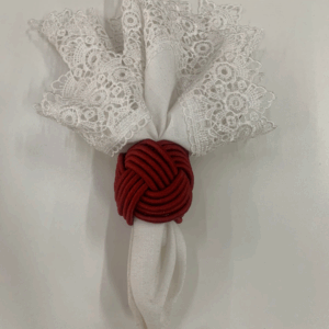 PORTA GUARDANAPO CORDAS VERMELHO