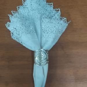 PORTA GUARDANAPO FLOR PRATA VAZADO