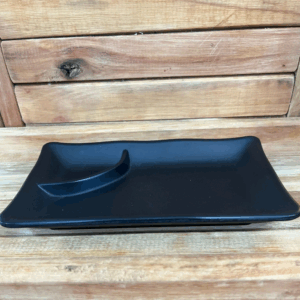 PRATO MELANINA SUSHI-SASHIMI COM PORTA SHOYU PRETO