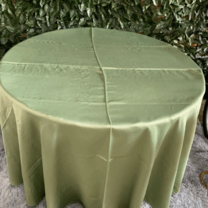 TOALHA REDONDA 2,70MTS 6 LUGARES VERDE AZEITONA CETIM