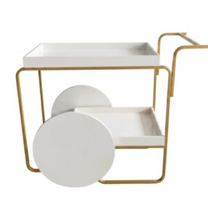 CARRINHO VERSALES MARFIM PÉ DOURADO /BAND1/ 75X45/BAND 2/ALT 80