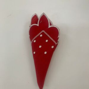 GUARDANAPO VERMELHO LACA C/POA BRANCO 35X35