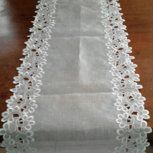 CAMINHO DE MESA VOIL BRANCO DE FLOR 1,80X0,36CM