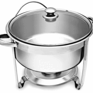 RECHAUD INOX 8 LITROS COM TAMPA DE VIDRO