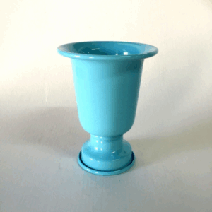 VASO METAL TULIPA AZUL BEBE PEQUENO