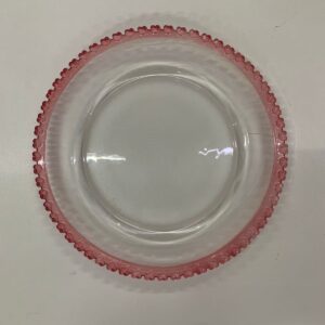 PRATO DE MESA CRISTAL ROSA CORAÇÃO 28 CM