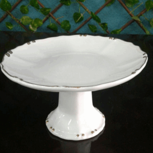 SUPORTE PORCELANA FILETE DOURADO GD (34CM D/ 18CM H)