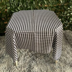 TOALHA QUADRADA 1,50MTS XADREZ PRETA