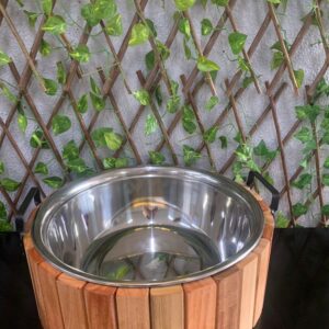 CHAMPANHEIRA DE MADEIRA REDONDA  C/ CUBA DE INOX C 40/ ALT 12