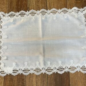 JOGO AMERICANO RETANGULAR BRANCO GUIPIR 35X50