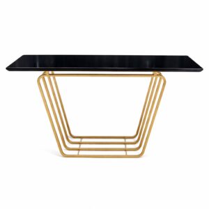 APARADOR PALITO  MDF PRETO C/PÉ DOURADO 120X35X78