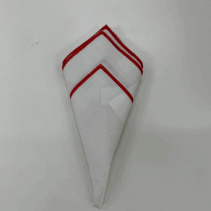 GUARDANAPO BRANCO C/BORDA VERMELHA 45X45