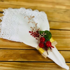 PORTA GUARDANAPO NATALINO C/DETALHE ROSE