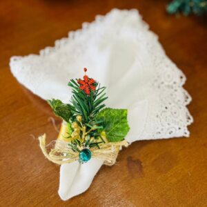 PORTA GUARDANAPO NATALINO CORDAO C/01 PEDRA VERDE