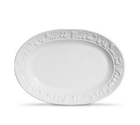 TRAVESSA PORCELANA OVAL C/ BORDA FRUTA  PQ 39 CM