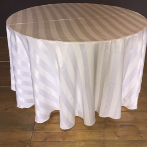 TOALHA REDONDA 2,80 MTS (6/10) LUGARES  BRANCA LISTRADA