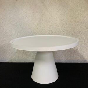 SUPORTE REDONDO MDF C/PÉ METAL BRANCO MD 26X18