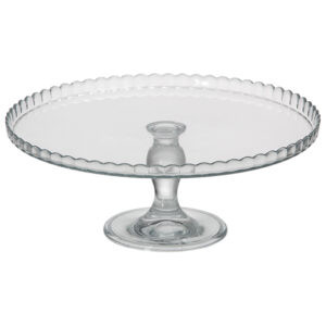 PECA CRISTAL COD 42  REDONDA COM PE DE VIDRO LISO 32 CM