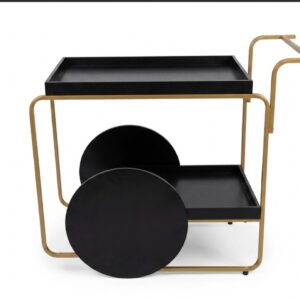 CARRINHO VERSALES PRETO C/PÉ DOURADO BAN 75X45/BAN2 60X45 /ALT 8