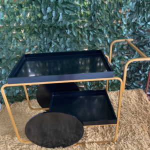 CARRINHO VERSALES PRETO C/PÉ DOURADO BAN 75X45/BAN2 60X45 /ALT 8