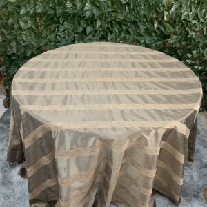 TOALHA REDONDA 2,80MTS (6/10) NUDE LISTRADA DE SEDA