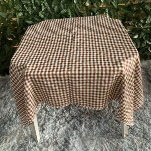 TOALHA QUADRADA 1,50MTS XADREZ MARROM ESCURA