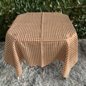 TOALHA QUADRADA 1,50MTS XADREZ MARROM CLARA