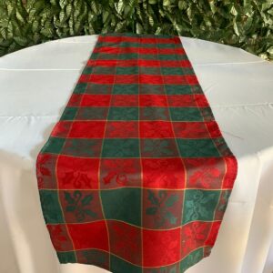 CAMINHO DE MESA NATALINO XADREZ VERMELHO E VERDE 1,80 X0,40CM