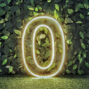 NUMERO 0  DE ACRILICO  LED