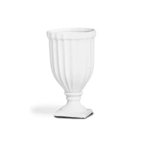 VASO PORCELANA CANELADO BRANCO M 30 ALTX16 DIAM