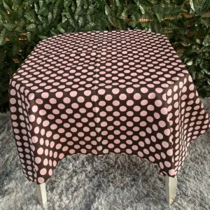 TOALHA QUADRADA 1,50MTS BOLADA ROSA SECO COM CHOCOLATE