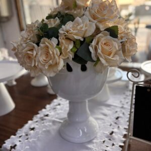 CAMINHO DE MESA RICHILIE  BRANCO FOLHA 1,80X0,40CM