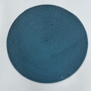 JOGO AMERICANO DE FIBRA  REDONDO AZUL PETROLEO