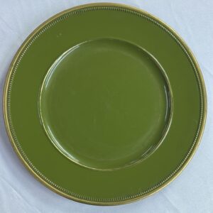 SOUSPLAT VERDE MUSGO C/BORDA DOURADA 33 CM