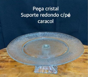 PECA CRISTAL COD 47  SUPORTE RED DE VIDRO TRANSP CARACOL 27 CM