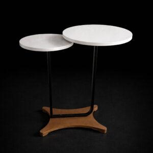 MESA DUPLA OFF PÉ PRETO /BANDEJA 1/ 40 CM/BANDEJA 2/ 30/ALT 64