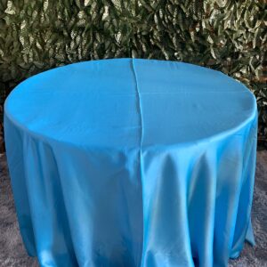 TOALHA REDONDA 3,00MTS 6/10 LUGARES AZUL TURQUESA CETIM