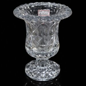 VASO COM PÉ DE CRISTAL DIAMOND PQ 14,5 X11,5 CM