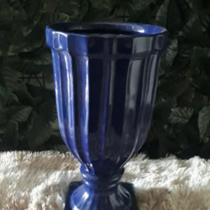 VASO PORCELANA CANELADO AZUL ROYAL G 40 ALTX20 DIAM
