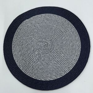 JOGO AMERICANO FIBRA AZUL MARINHO C/BRANCO 38 CM