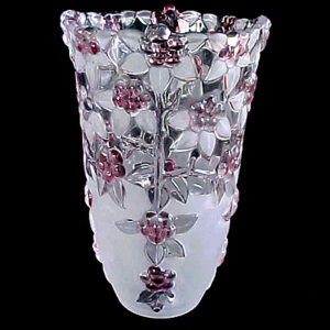 PECA  CRISTAL  VASO FLORAL ROSA 24x14