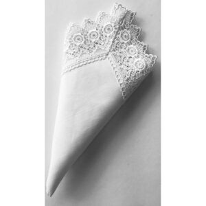 GUARDANAPO BRANCO C/ GUIPIR 45X45